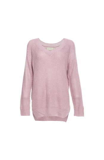 V-Neck Hi-Low Sweater Slide 1