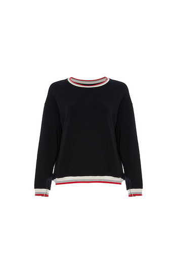 Velvet by Graham & Spencer Striped Hem Sweater Slide 1
