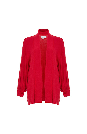 Velvet by Graham & Spencer Blouson Sleeve Open Front Cardigan Slide 1