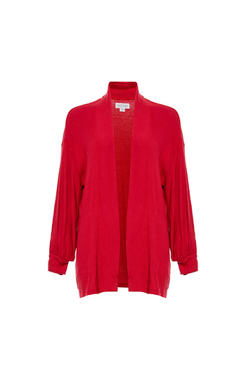 Velvet by Graham & Spencer Blouson Sleeve Open Front Cardigan Slide 1