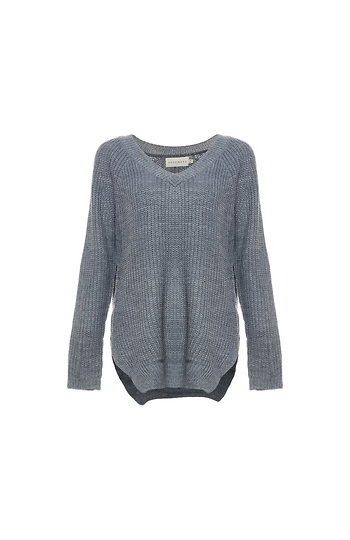 V-Neck Hi-Low Sweater Slide 1