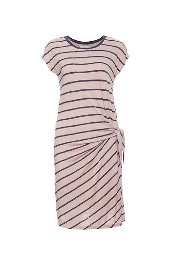 Velvet by Graham & Spencer Side Tie Striped Tee Dress Slide 1