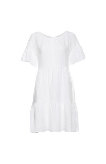 Velvet by Graham & Spencer Paneled Ruffle Linen Dress Slide 1