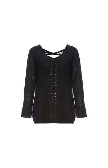 BB Dakota Lace Up Back Sweater Slide 1