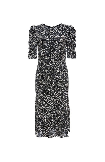 Isabel Marant Ruched Shoulders Midi Dress Slide 1
