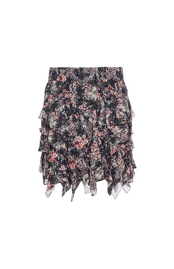 Isabel Marant Tiered Ruffles Printed Skirt Slide 1