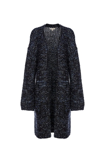 Mystree Open Front Speckled Long Cardigan Slide 1