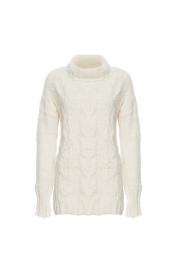 Mystree Turtleneck Cable Knit Sweater Slide 1
