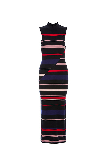 BCBGeneration Color Blocked Striped Dress Slide 1