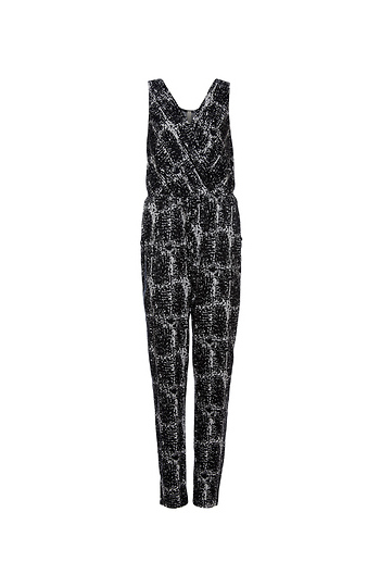 Sleeveless Surplice Jacquard Jumpsuit Slide 1