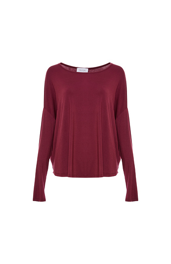 Scoop Neck Loose Long Sleeve Top Slide 1