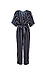 Striped Surplice 3/4 Sleeve Jumpsuit Thumb 1