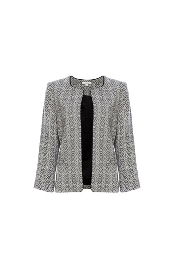 Tweed Open Front Blazer Slide 1