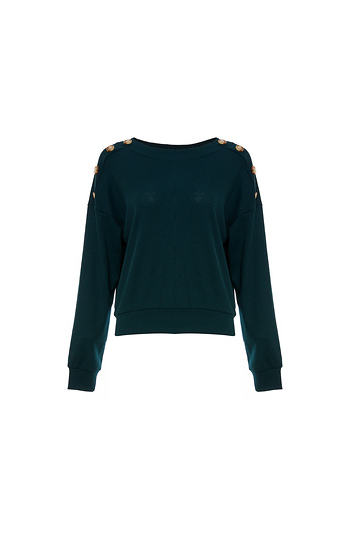 Buttoned Shoulders Sweater Slide 1