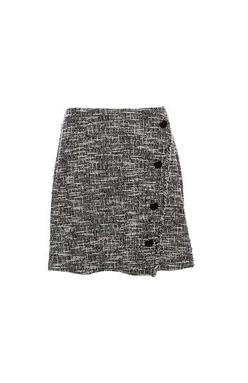 Tweed Buttoned Skirt Slide 1