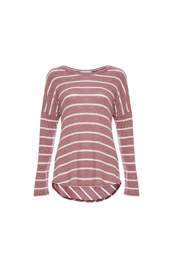 Ria Brushed Striped Hi-Low Top Slide 1