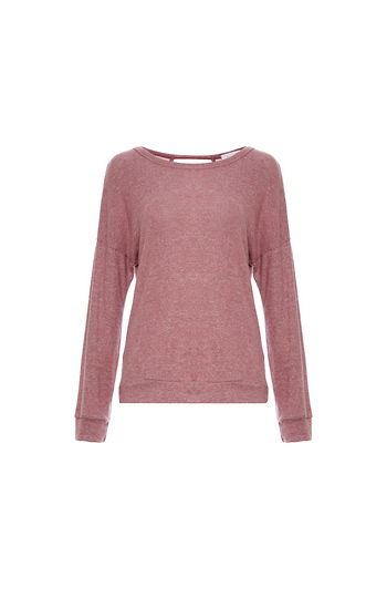 Long Sleeve Surplice Open Back Slide 1