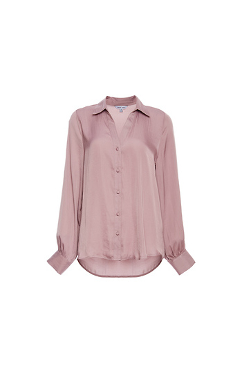 Button Up Long Sleeve Blouse Slide 1