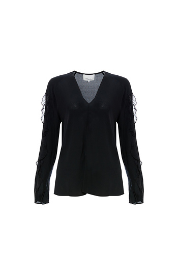 3.1 Phillip Lim V-Neck Ruffled Sleeves Top Slide 1