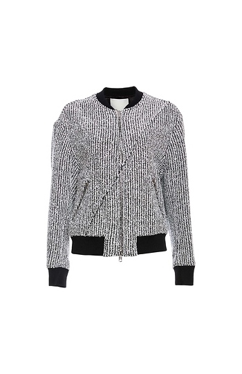 3.1 Phillip Lim Boucle Bomber with Fringe Seam Slide 1
