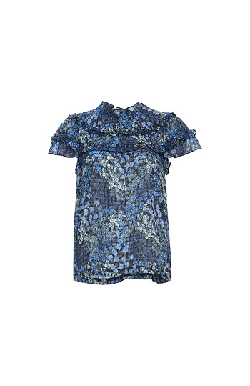 Rebecca Taylor Short Sleeve Ava Ruffle Top Slide 1