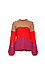 Round Neck Color Block Cable Sweater Thumb 1