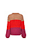 Round Neck Color Block Cable Sweater Thumb 2