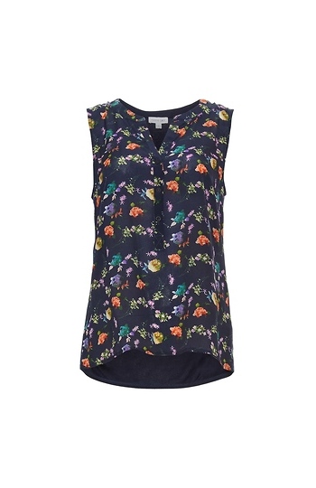 Sleeveless Printed Front Contrast Jersey Top Slide 1