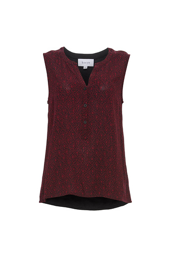 Sleeveless Printed Top with Contrast Back Slide 1