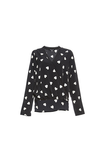 Hearts Crossover Long Sleeve Top Slide 1
