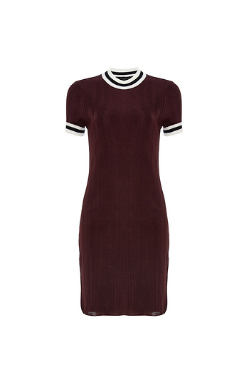 Rag & Bone Mock Neck Varsity Mini Dress Slide 1