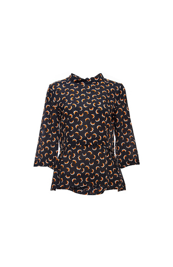 Marni Mock Neck 3/4 Sleeve Printed Top Slide 1