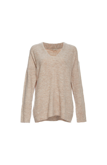 Mystree V-Neck Dropped Shoulder Sweater Slide 1