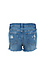 Just USA High Rise Button Fly Shorts with Frayed Hem Thumb 2