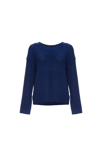 Mystree Round Neck Popcorn Knit Sweater Slide 1