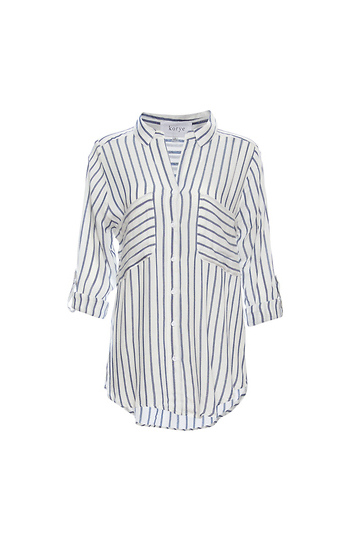 Nayla Striped Button Down Top Slide 1