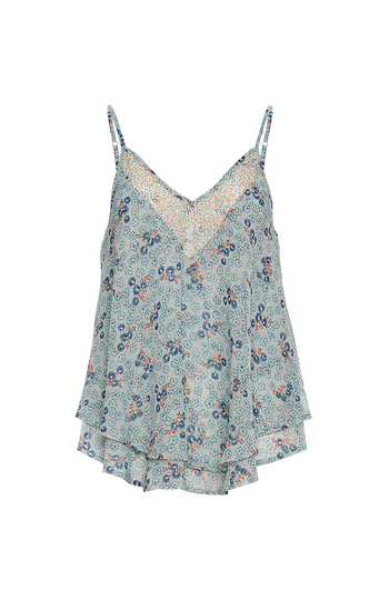 V-Neckline Sleeveless Printed Top Slide 1