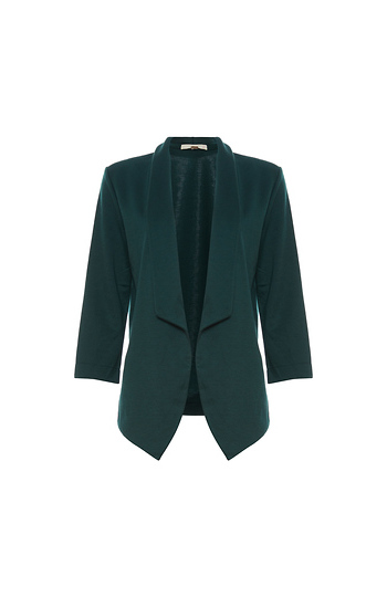 Knit 3/4 Sleeve Blazer Slide 1