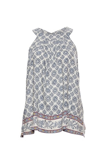 Halter Sleeveless Printed Top Slide 1