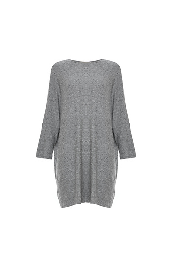 Round Neck Heather Knit Tunic Slide 1