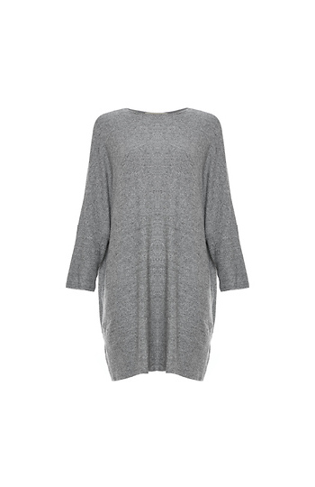 Round Neck Heather Knit Tunic Slide 1