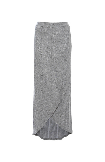 Tulip Hem Knit Midi Skirt Slide 1