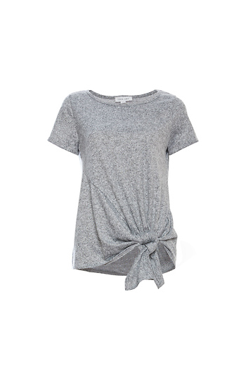 Front Tie Short Sleeve Top Slide 1