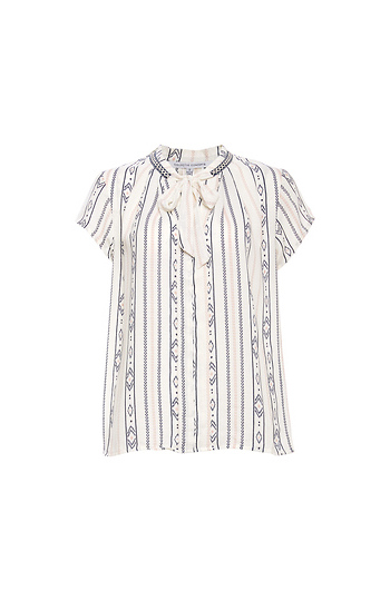 V-Neck Short Sleeve Printed Top Slide 1