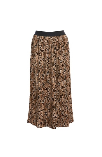 Pleated Snake Print Skirt Slide 1