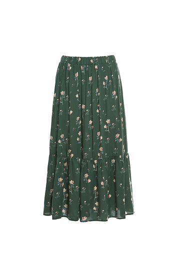 Floral Pleated Midi Skirt Slide 1