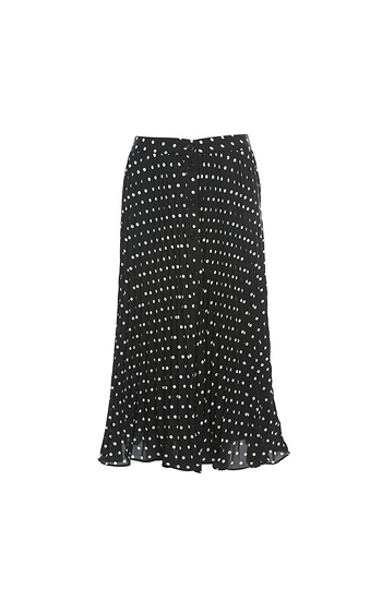 Polka Dot Button Down Midi Skirt Slide 1