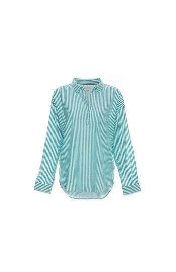 Velvet by Graham & Spencer Cotton Stripe Shirting Slide 1