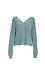 Cropped Distressed V-Neck Sweater Thumb 1