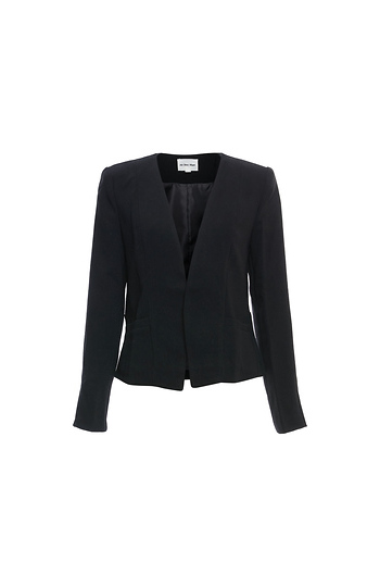 Cropped Collarless Blazer Slide 1